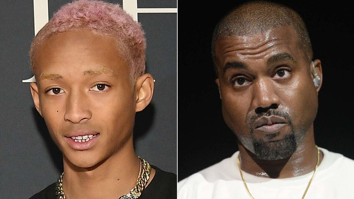 Jaden Smith, left, will play Kanye West in a Showtime series called "Omniverse."