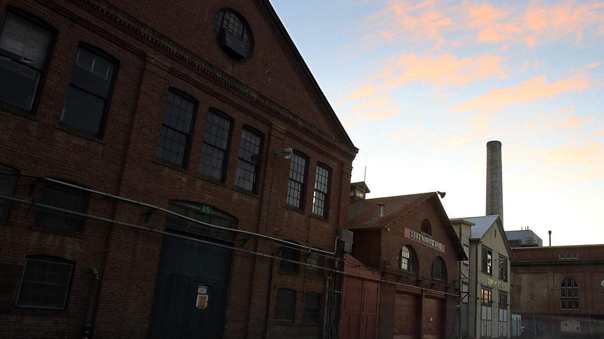 Buildings on Nimitz Avenue in the shuttered Mare Island Naval Shipyard in Vallejo. The base was named as a possible site for the studio.