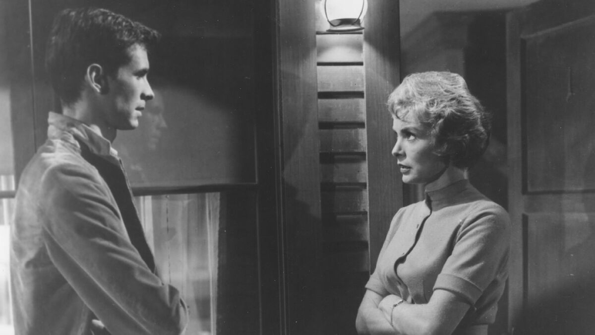Anthony Perkins and Janet Leigh in "Psycho " (1960)