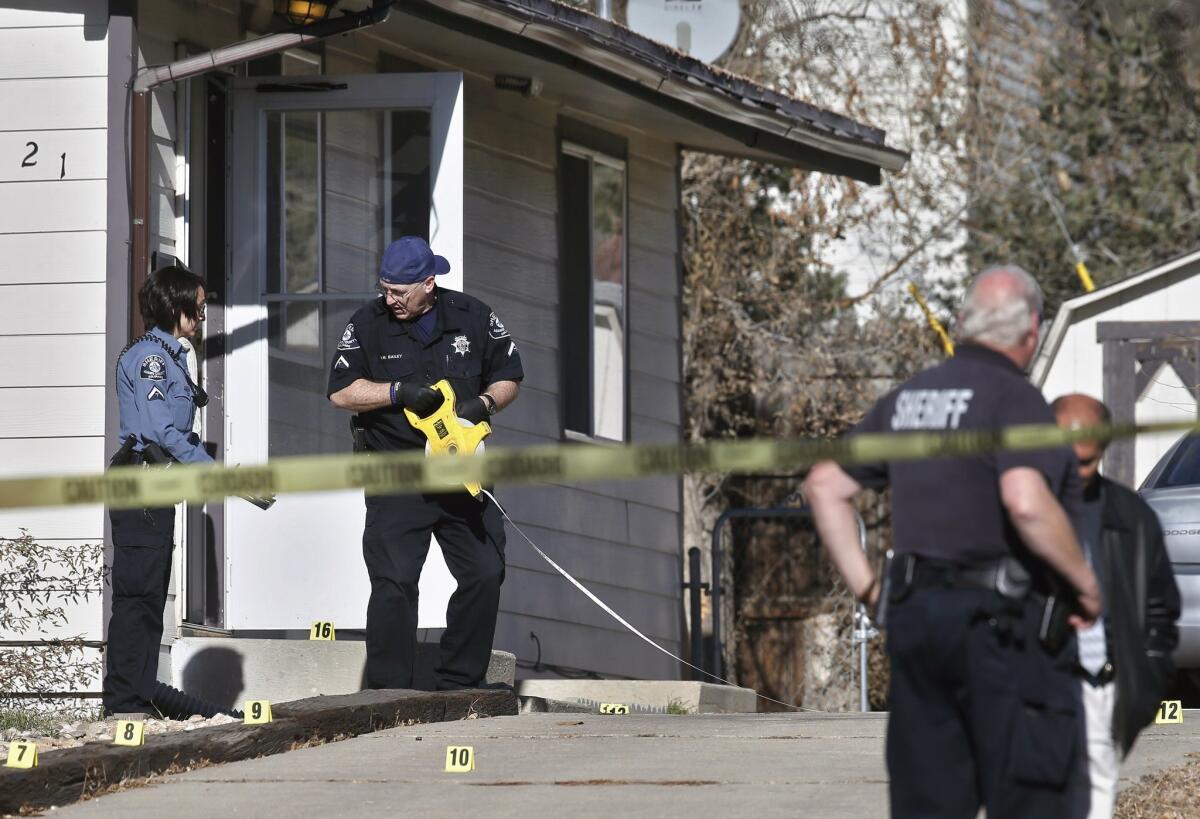 The house in Westminster, Colo., where three people were found dead Wednesday.