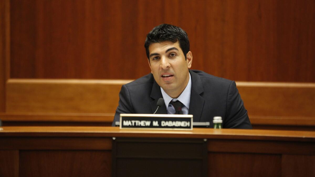 Former Assemblyman Matt Dababneh (D-Woodland Hills) at a legislative hearing in Calabasas in 2016.