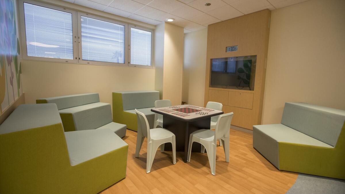An activity room at the new mental health inpatient center at Children's Hospital of Orange County.