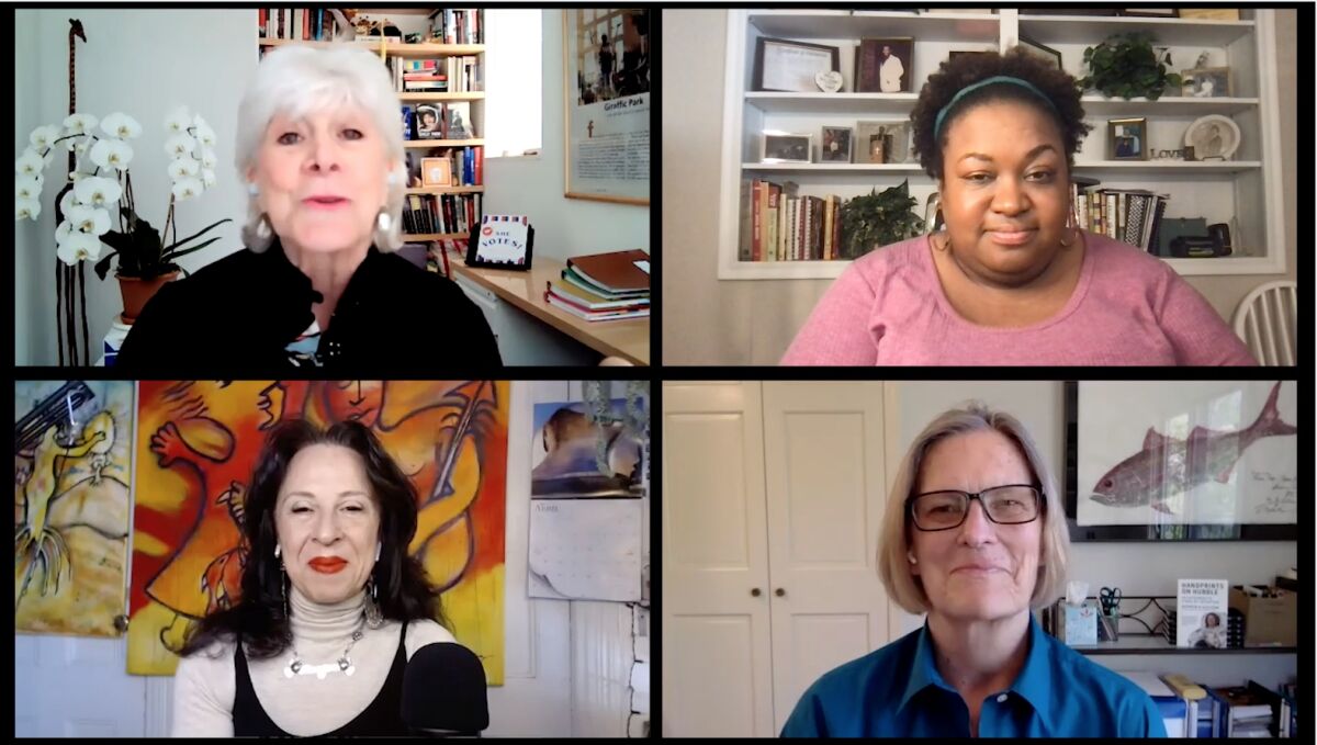 Clockwise from top left: Lynn Sherr, Brittney Cooper, Kathy Sullivan and Maria Hinojosa
