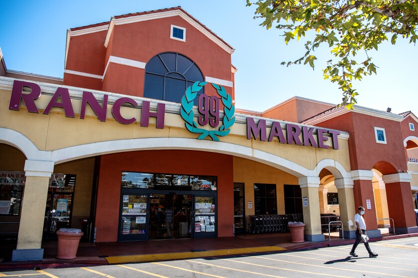 The exterior of the store 99 Ranch Market in San Gabriel