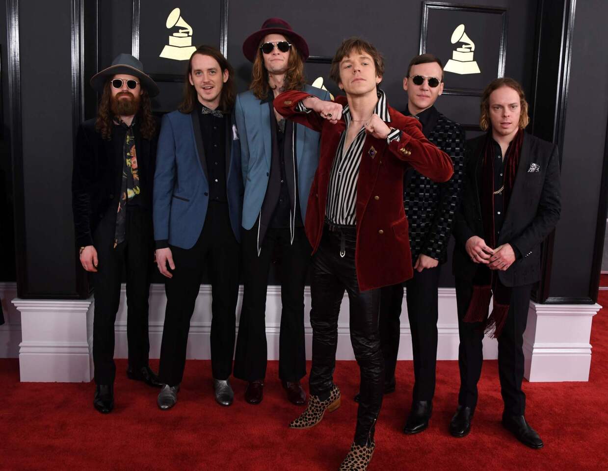 The band Cage the Elephant arrives at the 59th Grammy Awards.