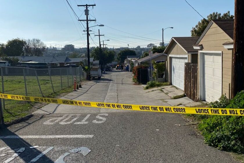San Diego police responded to a shooting that left one person dead in Mountain View on Monday afternoon.