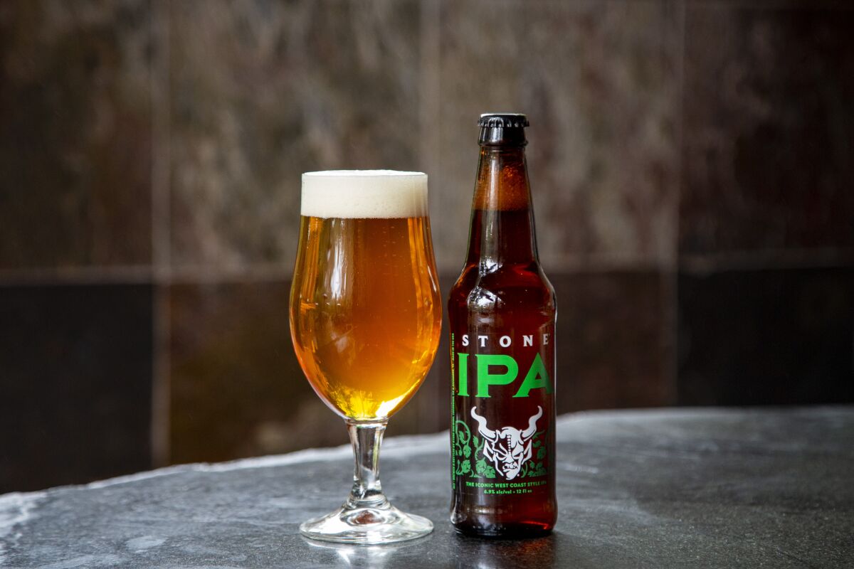 Stone IPA, available in bottles and on tap at Stone Brewing Tap Room in East Village