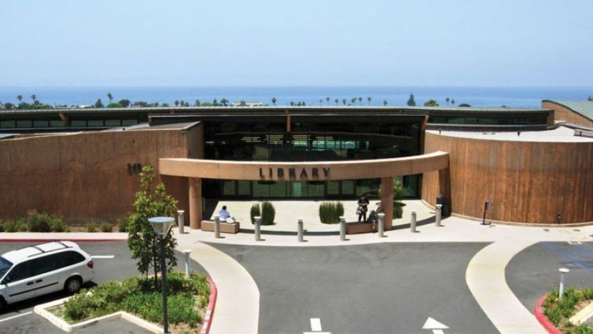 The Encinitas Library is among the 33 County Library branches that is currently offering walk-up door-side service.