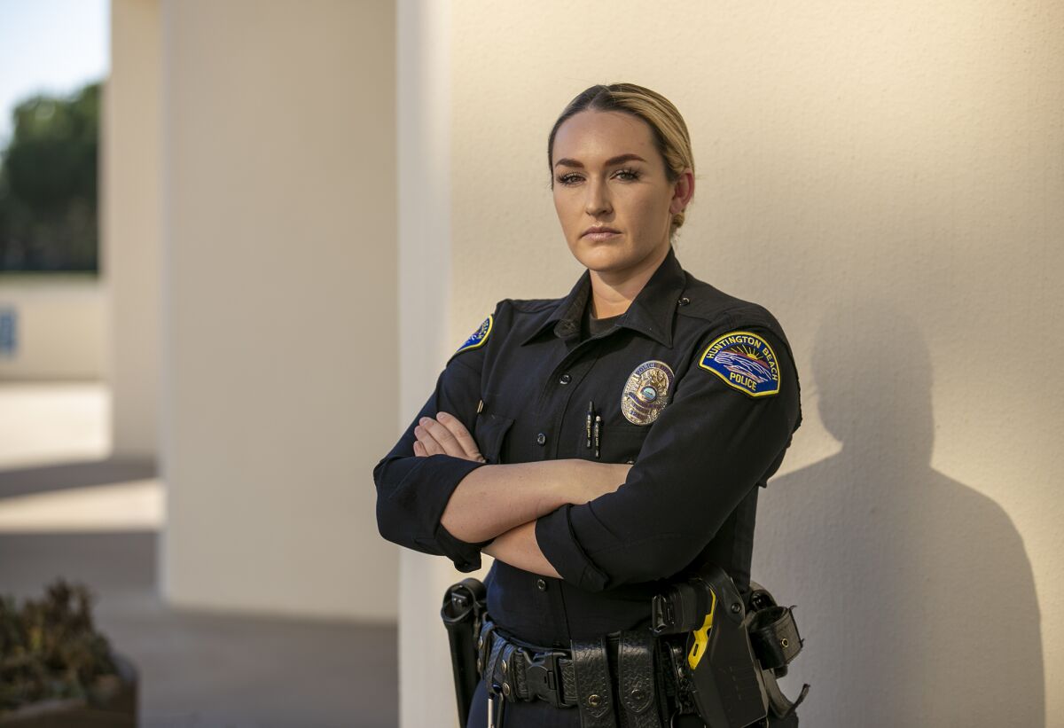 Meghan Haney, a police officer with the Huntington Beach Police Department.