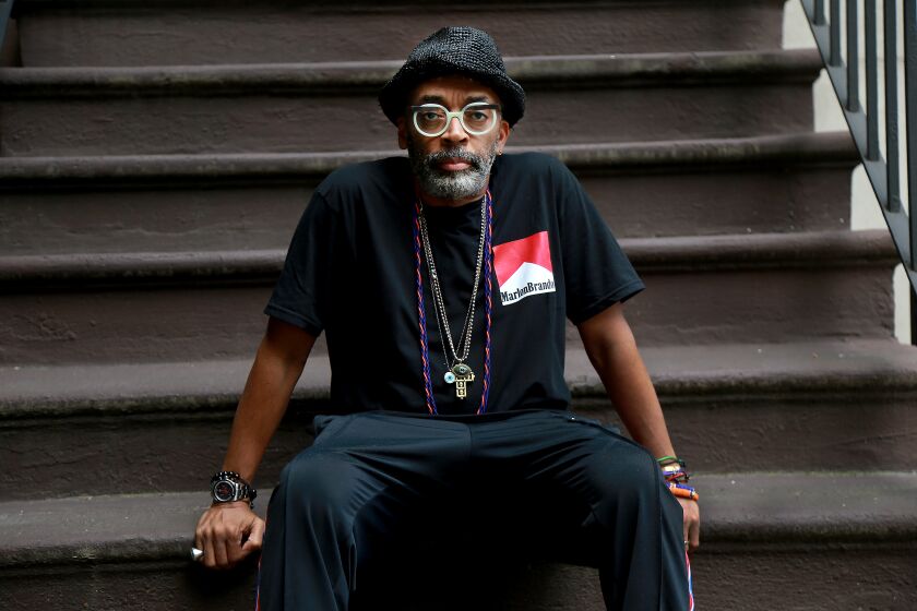 FOR SUNDAY CALENDAR COVER STORY 6/7/20: NEW YORK, NY., MAY 29, 2020: Portrait of director Spike Lee whose new film DA 5 BLOODS is about four African American vets battle the forces of man and nature when they return to Vietnam seeking the remains of their fallen squad leader and the gold fortune he helped them hide. (Kirk McKoy / Los Angles Times)
