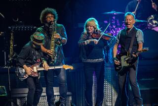 SAN DIEGO, CALIFORNIA - MARCH 25: (L-R) Nils Lofgren, Jake Clemons, Soozie Tyrell, and Bruce Springsteen of Bruce Springsteen and the E Street Band perform on stage at Pechanga Arena on March 25, 2024 in San Diego, California. (Photo by Daniel Knighton/Getty Images)