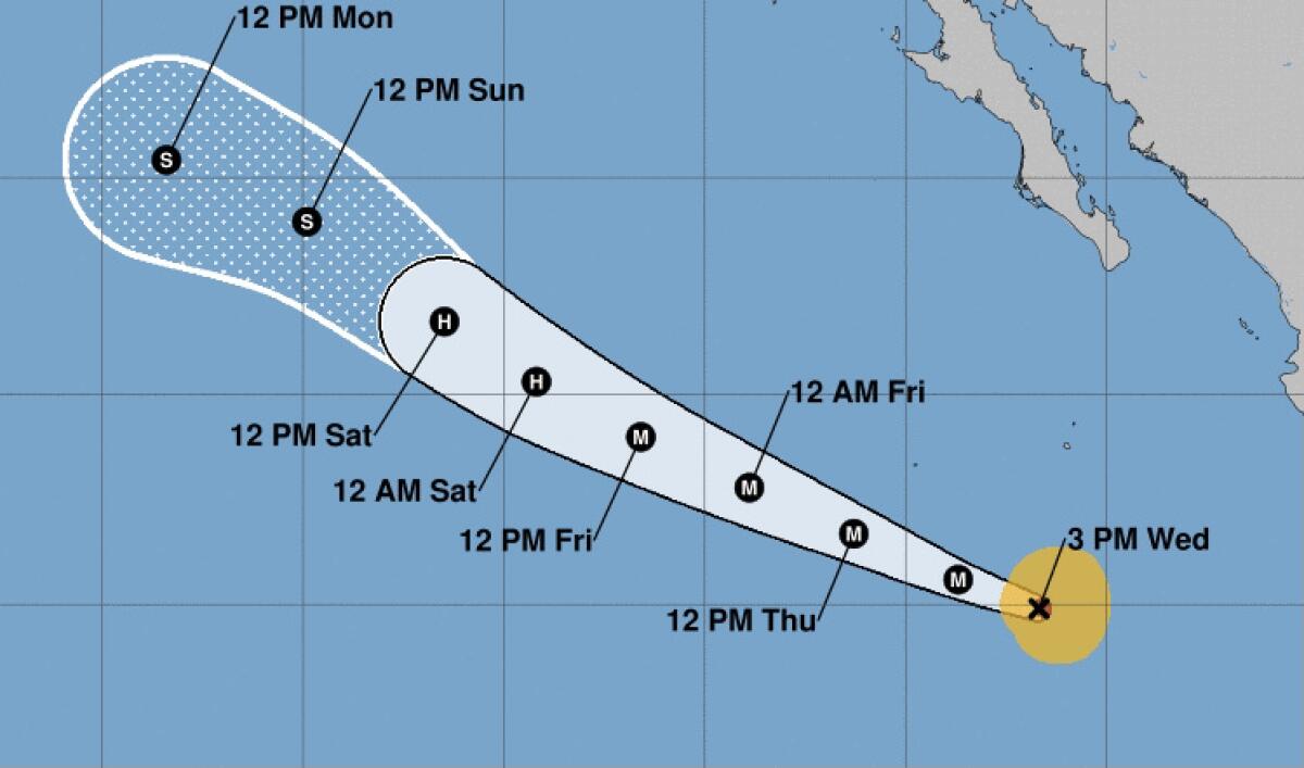 A category 5 hurricane is churning below the tip of Baja California