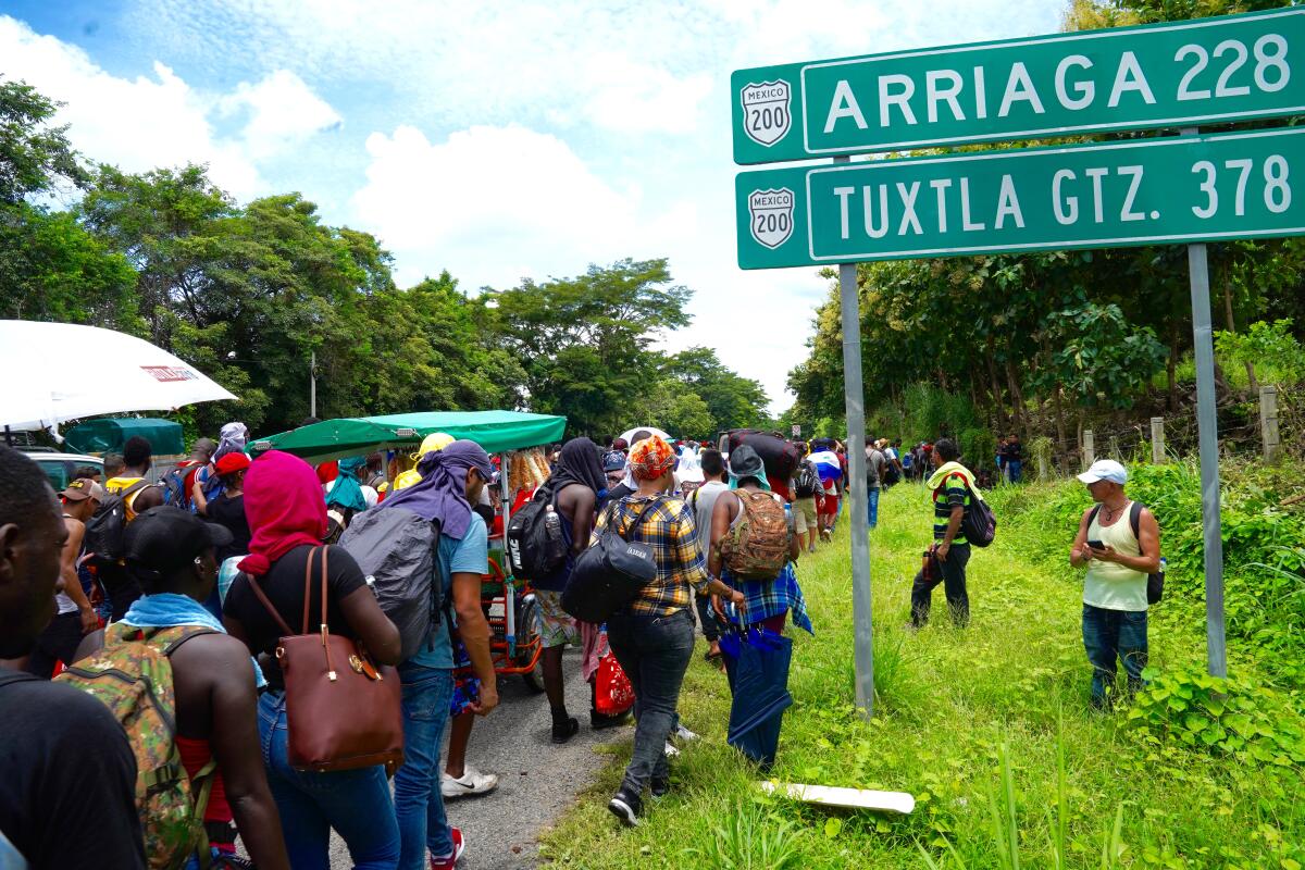 Una caravana de más de 500 migrantes la ciudad de Tapachula, en el sur de México