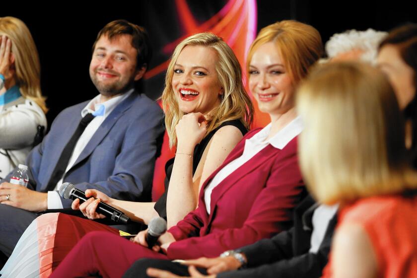 Vincent Kartheiser, Elisabeth Moss and Christina Hendricks attend "A Farewell to Mad Men" presented by the Television Academy at The Montalban on May 17, 2015, in Hollywood.