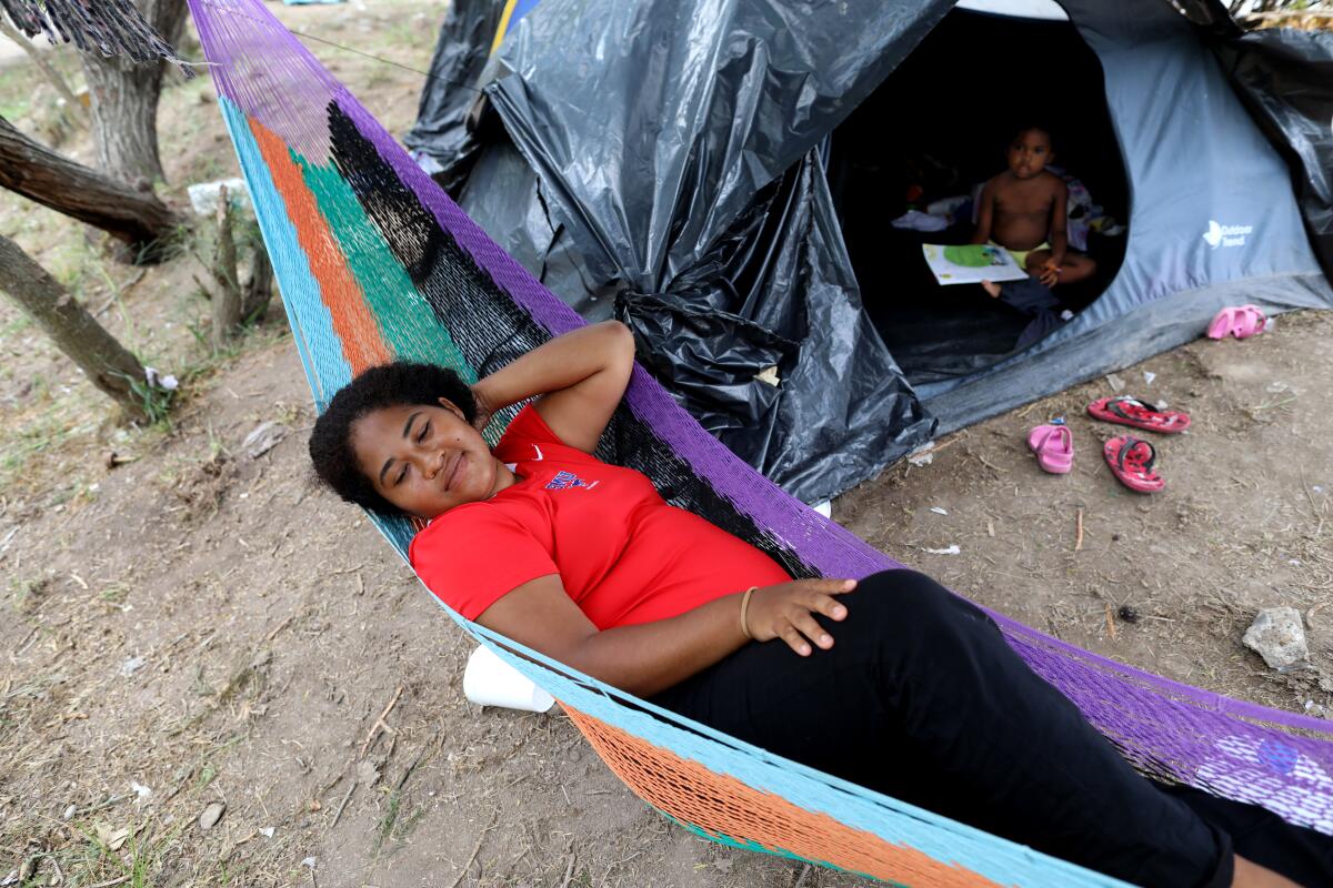 Migrant tent camp in Matamoros, Mexico