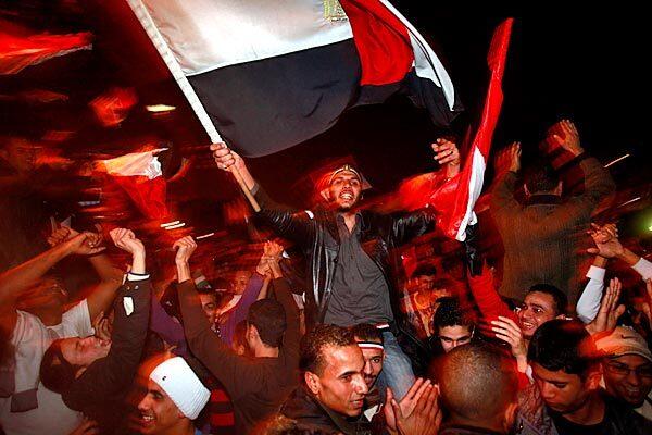 Celebrating Mubarak's ouster