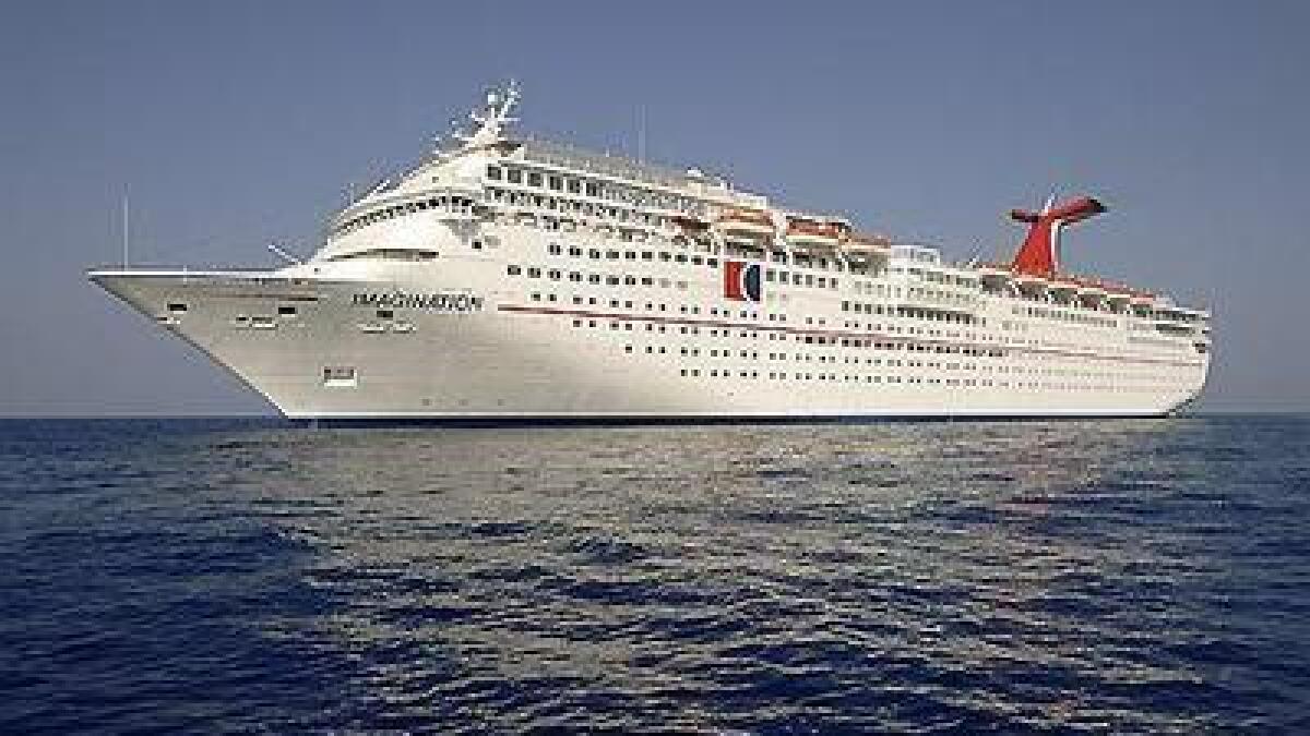 Cruise ship Carnival Imagination on the open sea.