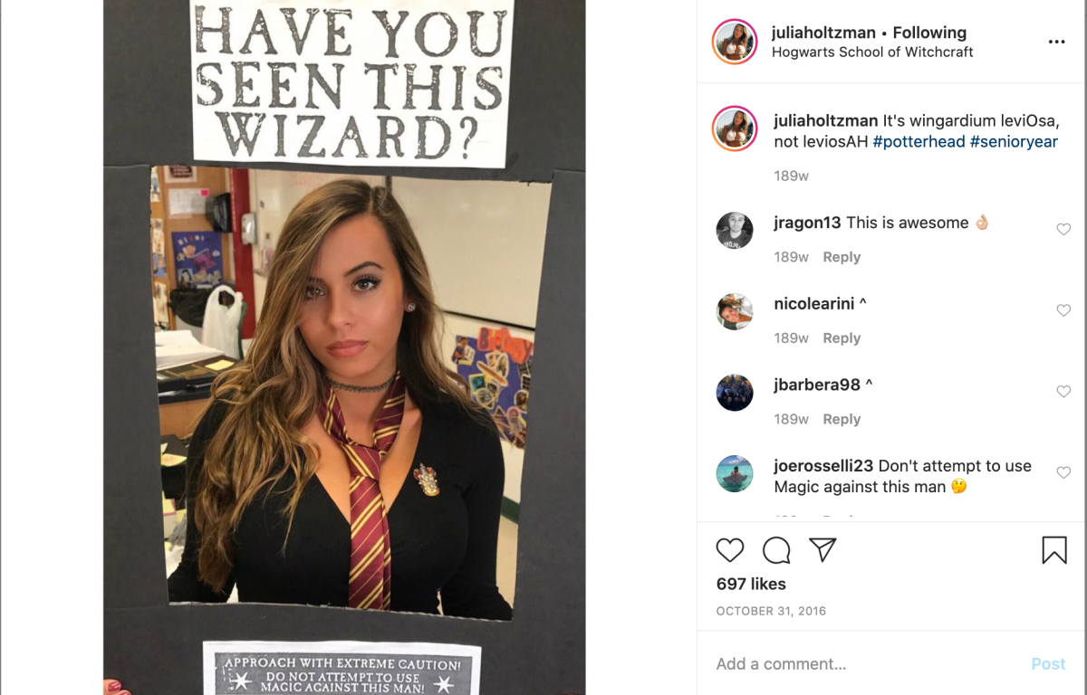 A screenshot of Julia Holtzman's Instagram account in 2016, when she alleges Chris D'Elia began messaging her.