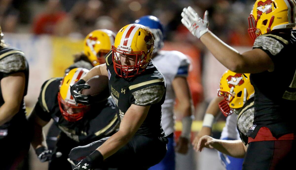 Colin Schooler, shown during a game last season, scored five touchdowns Friday night.