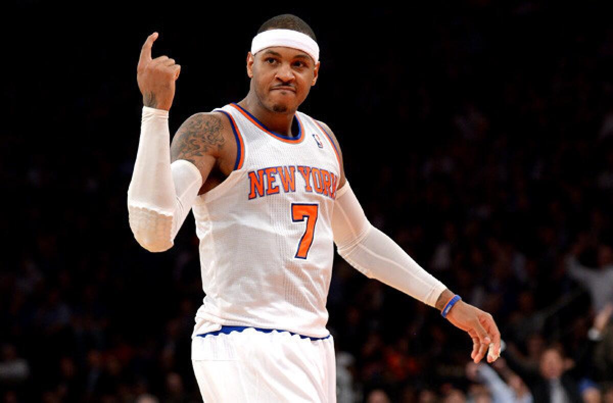 Knicks forward Carmelo Anthony had a Madison Square Garden and franchise-record 62 points on Friday against the Bobcats.