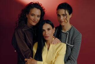 Director Coralie Fargeat with Demi Moore and Margaret Qualley who star in "The Substance" in London