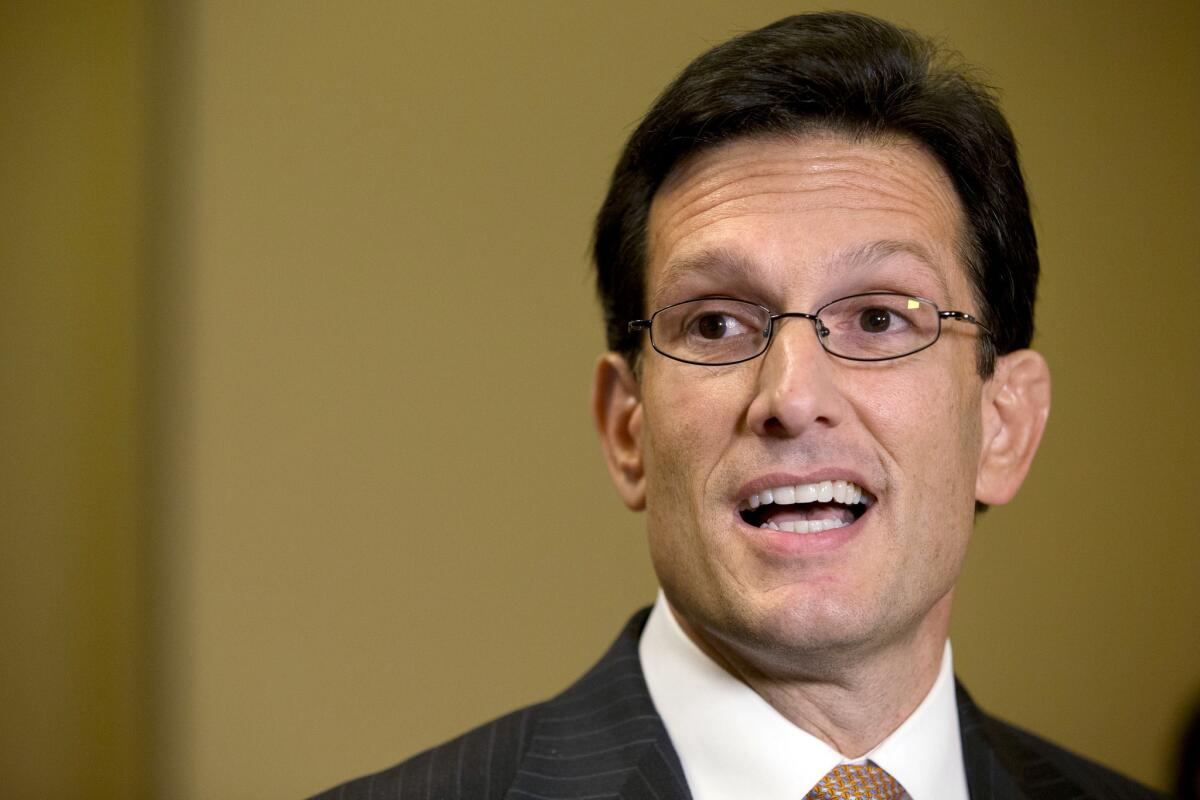House Majority Leader Rep. Eric Cantor (R-Va.) speaks to the media about the "fiscal cliff" and "Plan B " at the Capitol.