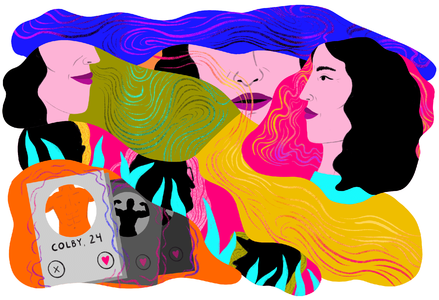 Scenes of a woman taking in the scent of men.
