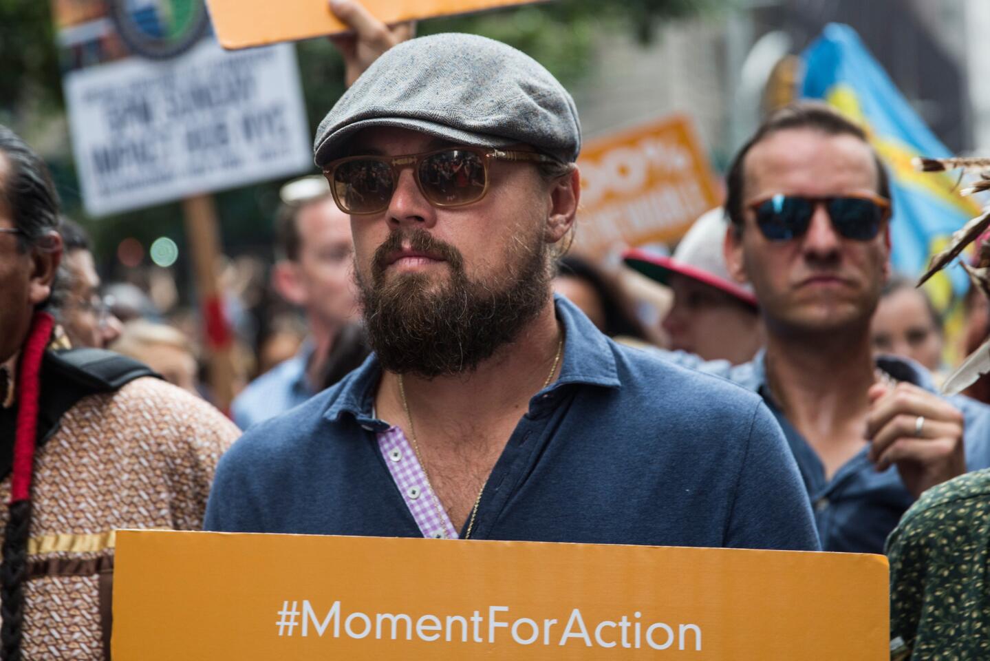 Leonardo DiCaprio at the People's Climate March