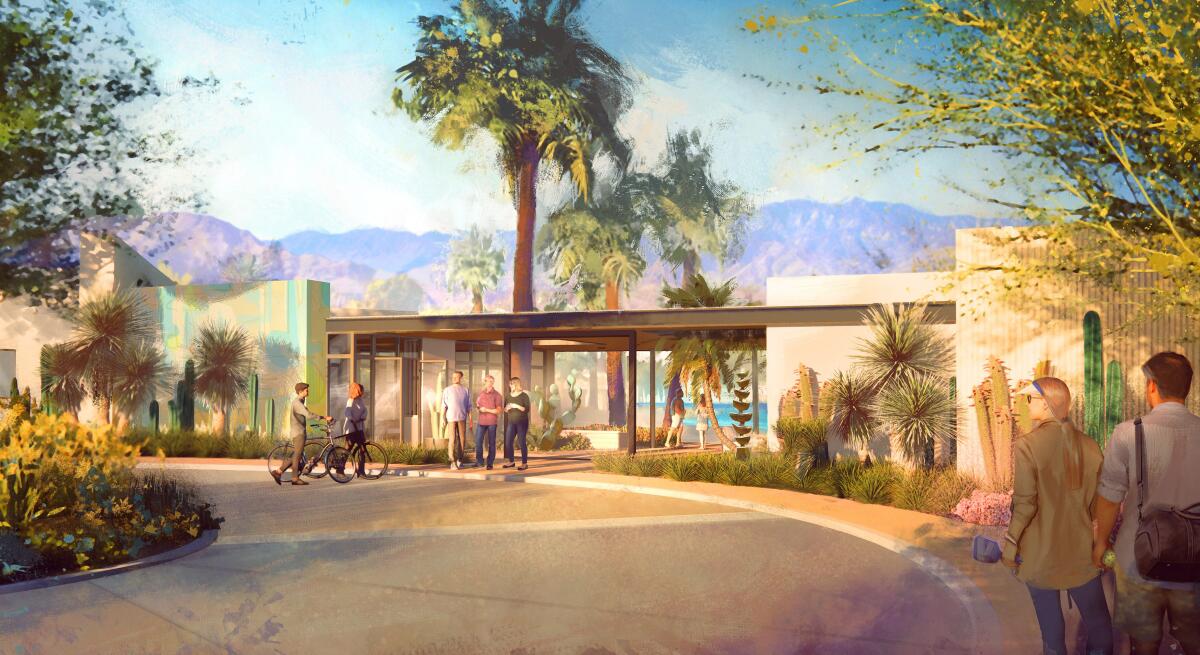 An artist's rendering of the Artisan Club entrance