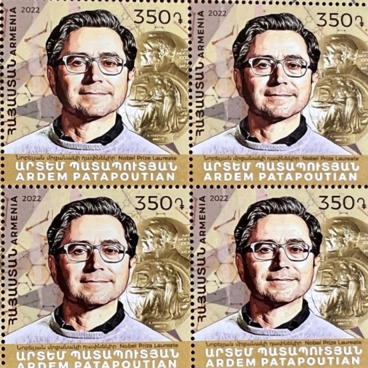 Armenia issued a postage stamp honoring Nobel Prize-winning Scripps Research scientist Ardem Patapoutian.