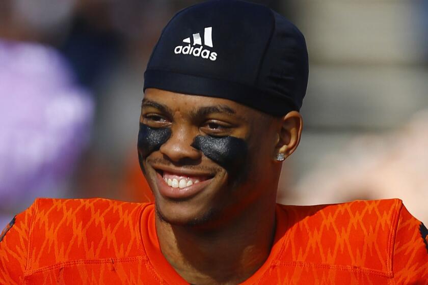 FILE - In this Jan. 26, 2019, file photo, North safety Nasir Adderley of Delaware (23) smiles before the start of the Senior Bowl college football game, in Mobile, Ala. Adderley is a possible pick in the 2019 NFL Draft. (AP Photo/Butch Dill, File)