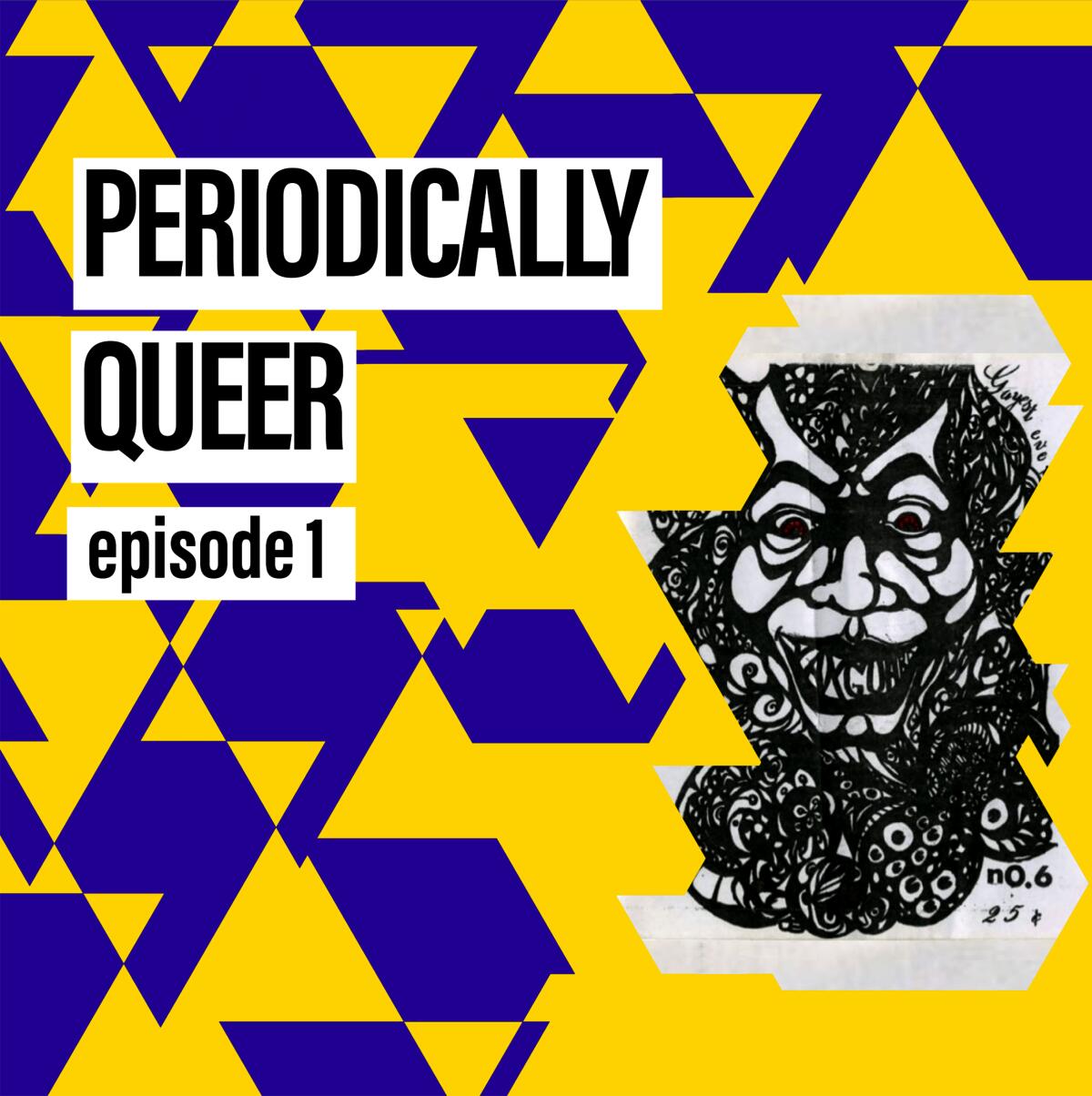 "Periodically Queer" podcast cover art.
