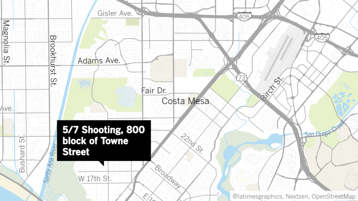 Costa Mesa police officers learned a shooting had taken place at around 9 p.m. Thursday at a short-term rental property on the 800 block of Towne Street known for loud parties.