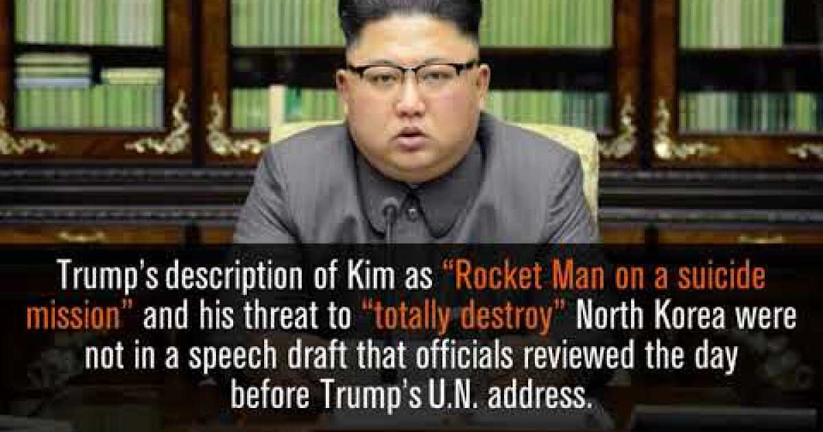 Aides warned Trump not to attack North Korea's leader personally before his fiery U.N. address