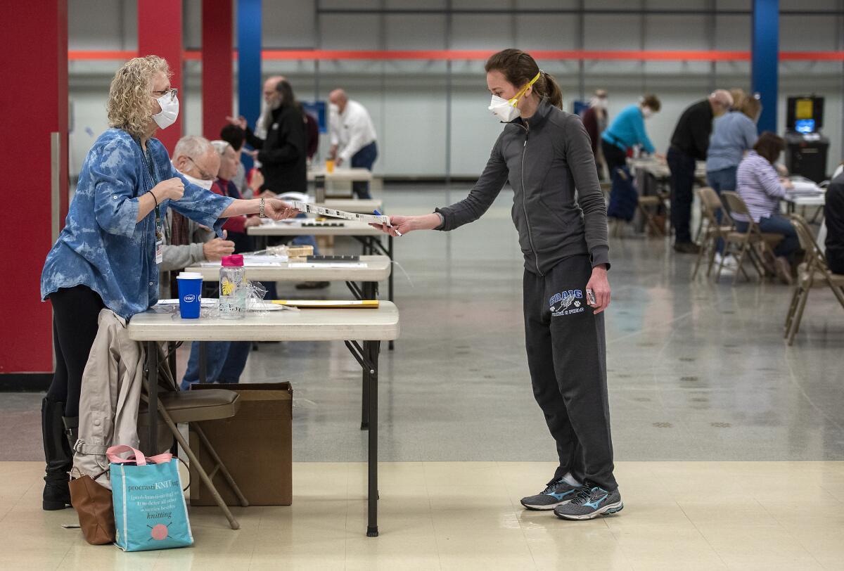 Voting amid pandemic in Wisconsin. 