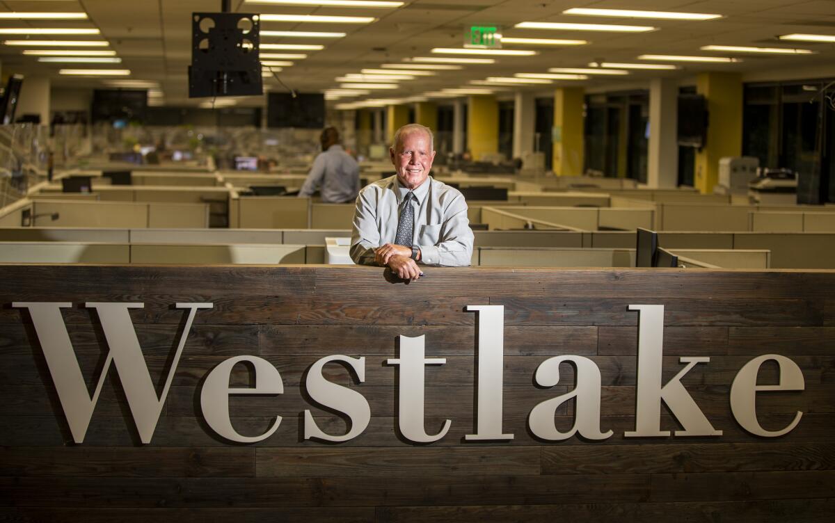 Don Hankey at the headquarters of his Westlake Financial Services in Mid-Wilshire.
