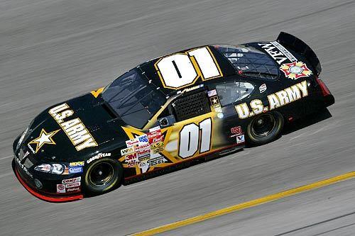 Jerry Nadeau drives the #01 U.S. Army Pontiac Grand Prix during practice for the NASCAR Winston Cup Series Daytona 500 in Daytona, Florida.