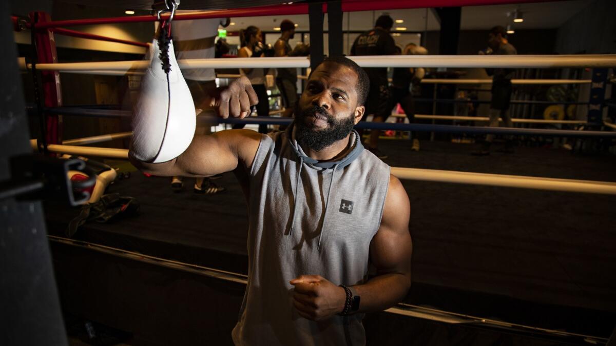 Gloveworx founder Leyon Azubuike at his gym's new location.