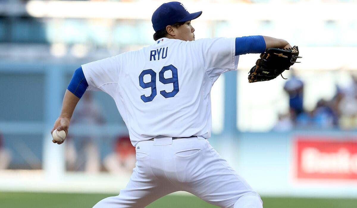Dodgers starting pitcher Hyun-Jin Ryu