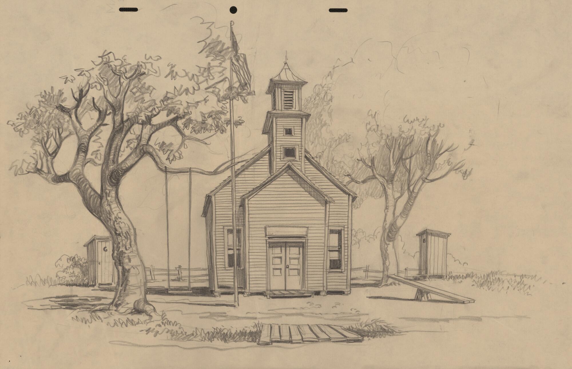 An early Harper Goff design that influenced Frontierland's appearance.