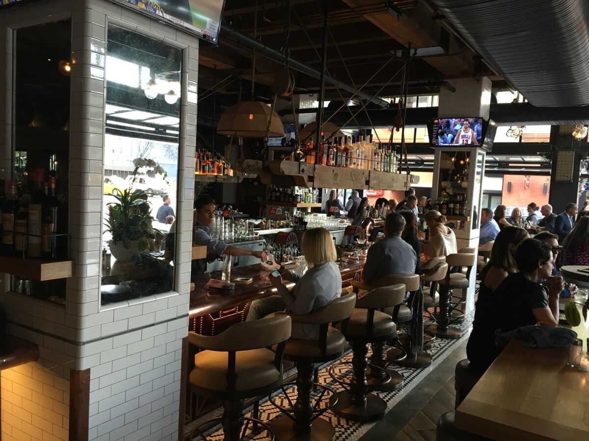 The bar area of Water Grill in the Gaslamp Quarter, photographed on its opening day in 2014.