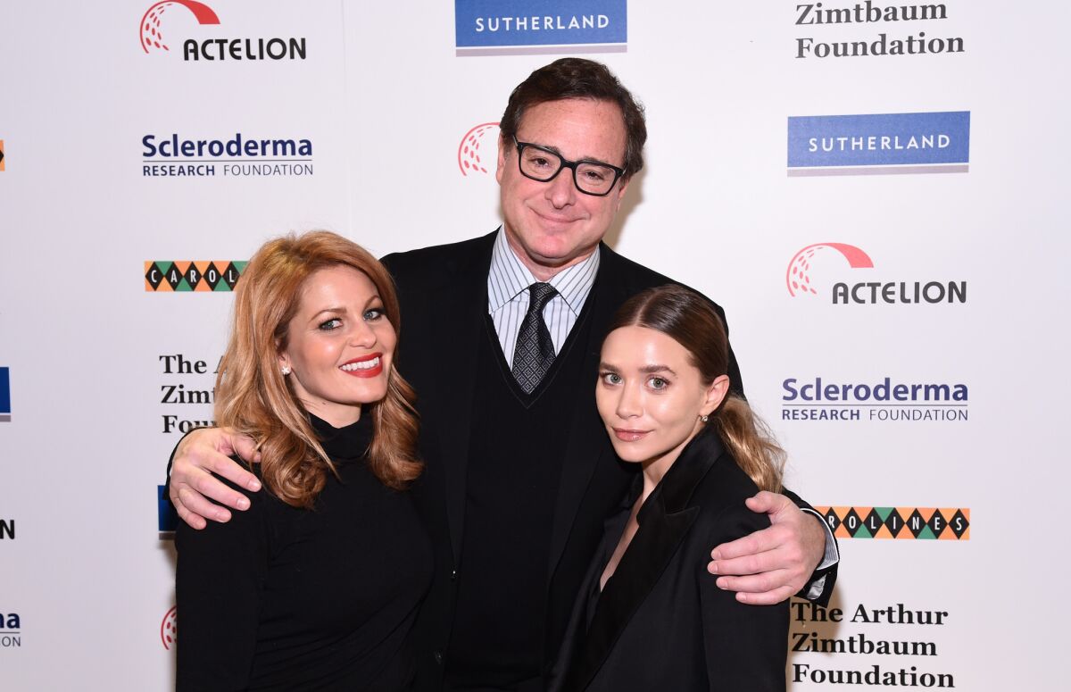 Candace Cameron Bure, Bob Saget and Ashley Olsen attend a benefit for the Scleroderma Research Foundation. (Olsen and her sister Mary-Kate won't be part of the "Full House" spinoff show.)