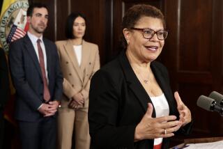 LOS ANGELES, CA APRIL 18, 2023 - Mayor Karen Bass unveiled her proposed city budget for the 2023-24 fiscal year with funding priorities focused on the city's homelessness crisis, supporting public safety and advancing a ``new L.A.'' (Irfan Khan / Los Angeles)