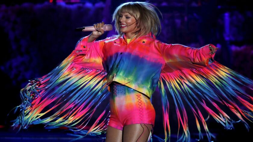 Taylor Swift, at Wango Tango 2019 in Carson this month, will release a new album, "Lover," on Aug. 23.