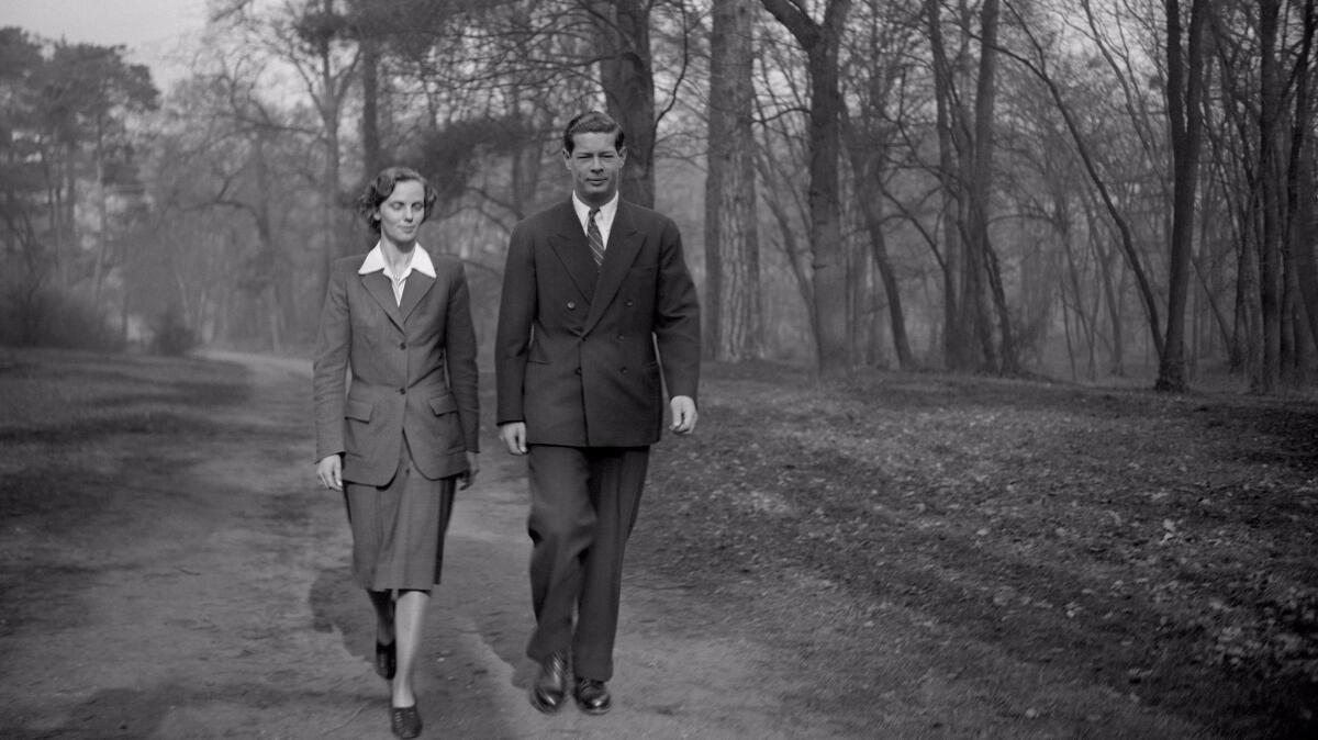 Former Romanian King Michael I with his wife near Paris in 1948.
