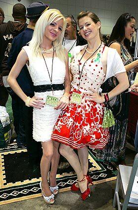 Denise Blanchette, left, and Sarah Diesel attend the first ever THC Expo, held at the Los Angeles Convention Center.