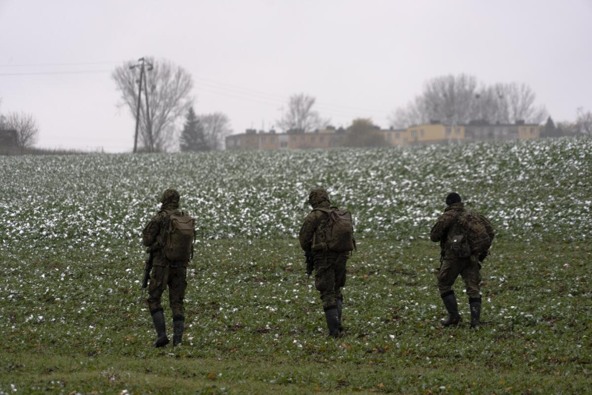 Polish soldiers in a field