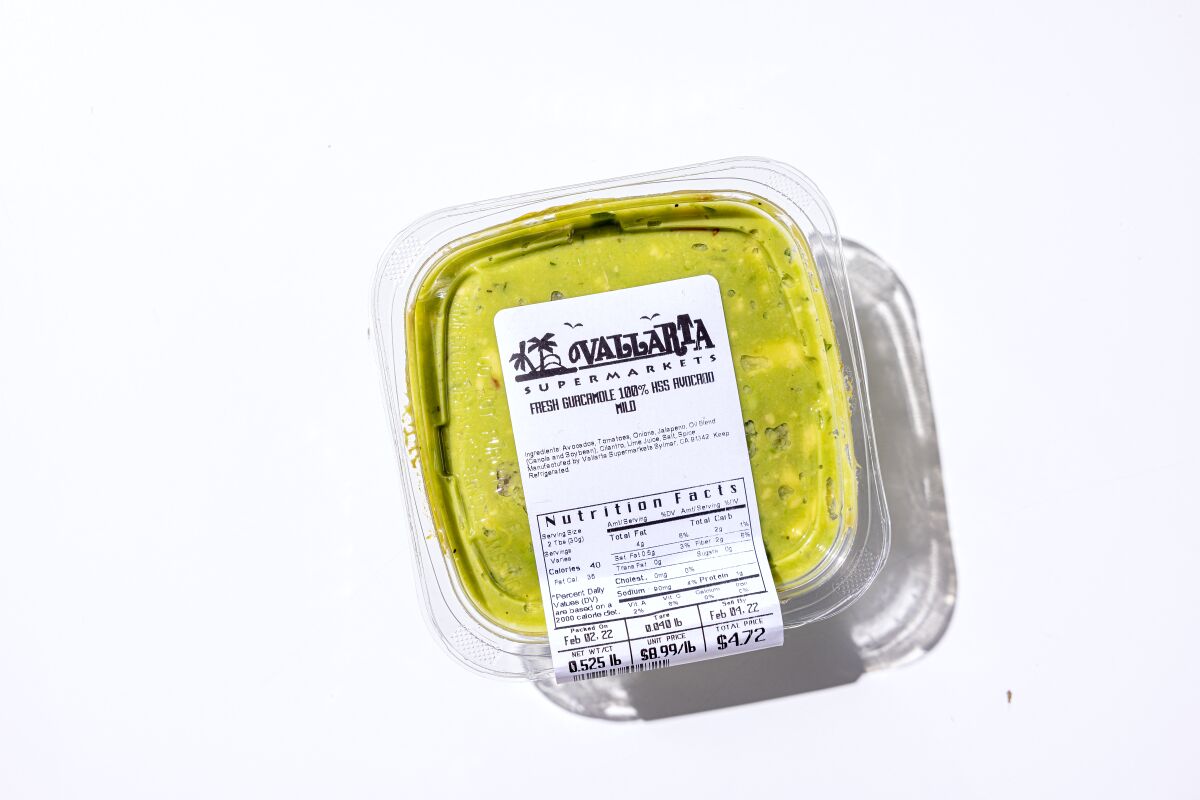 LOS ANGELES, CALIFORNIA, Feb. 3, 2022: Ovallarta Mild Guacamole for guacamole Taste Test story photographed