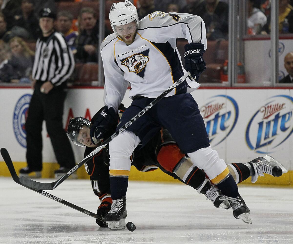 Defenseman Cody Franson, who played for the Predators his first two seasons in the NHL, is returning to Nashville after being traded by the Maple Leafs.