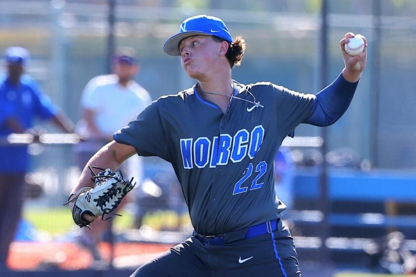 Landon Hovermale of Norco has allowed no runs in 18 2/3 innings this season.